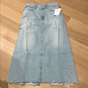 Agolde Light Blue High-Waist Denim Maxi Skirt